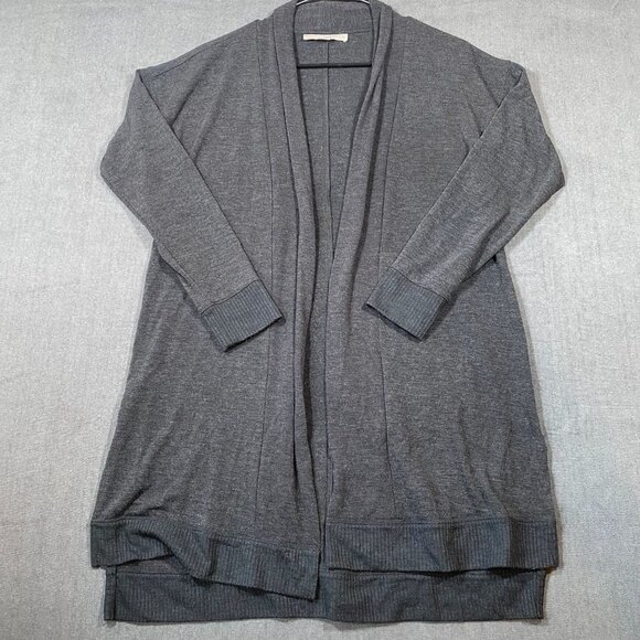 Loft Petites Gray Open Front Cardigan Sweater ribbed Cuffs Womens size M Petite - Picture 1 of 9